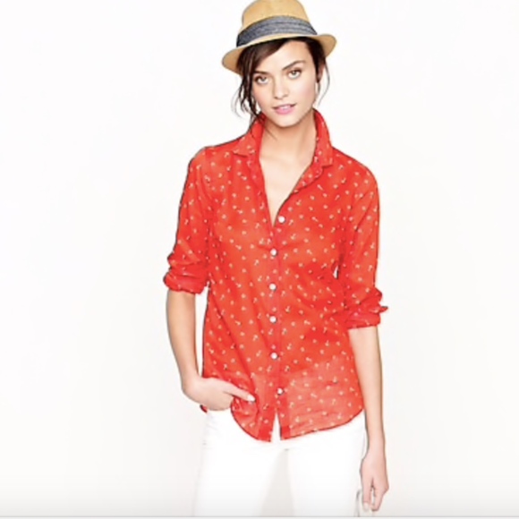 J. Crew Tops - J. Crew PERFECT SHIRT ANCHORS AND HORSESHOES A018